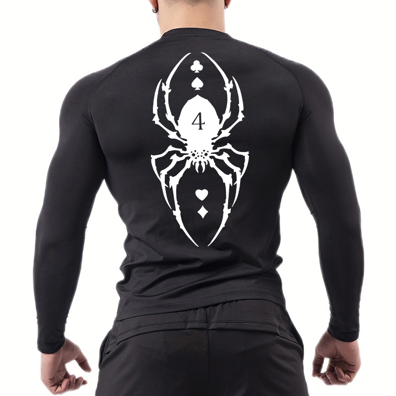 Spider Print Compression Shirt - Base Layer Top ulasan dan harga