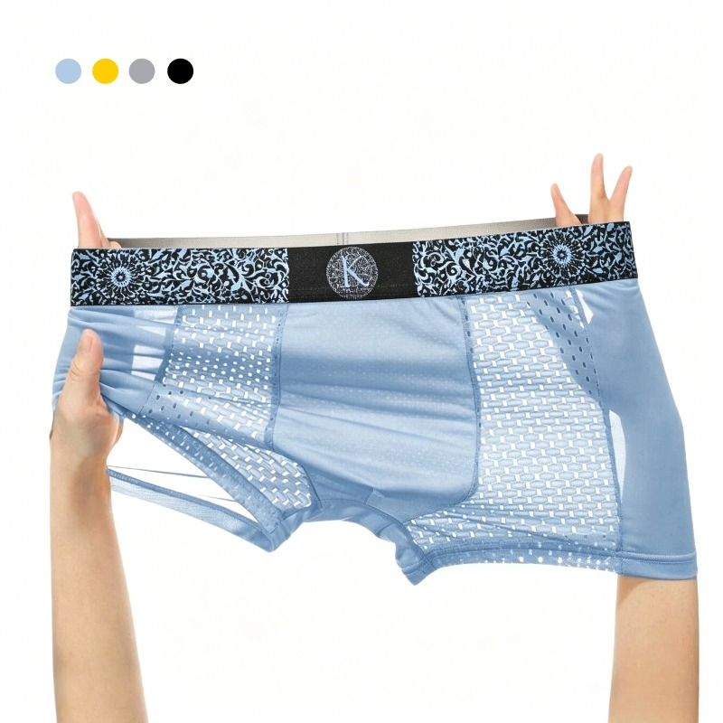 Men's Cool Ice Silk Mesh Boxer - Mesh Sport Boxer ulasan dan harga