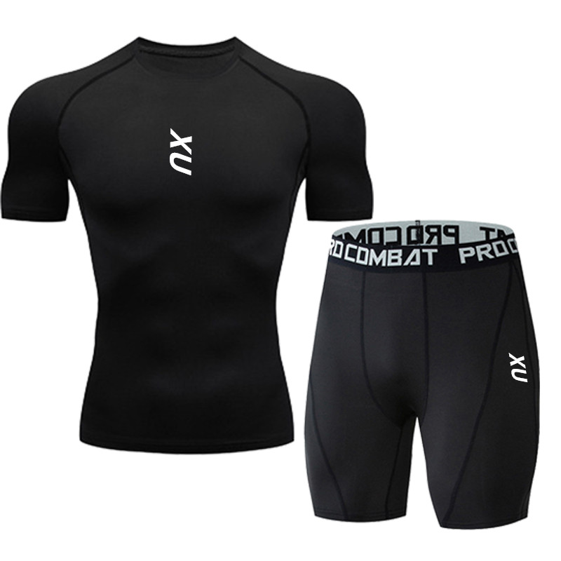New men's running tight T-shir - T Shirt Tight Fit ulasan dan harga