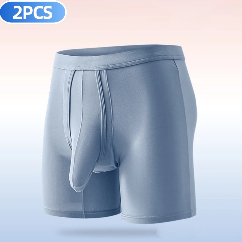 2PCS Mens Long Legs Underwear  - Long Leg Trunk Men ulasan dan harga