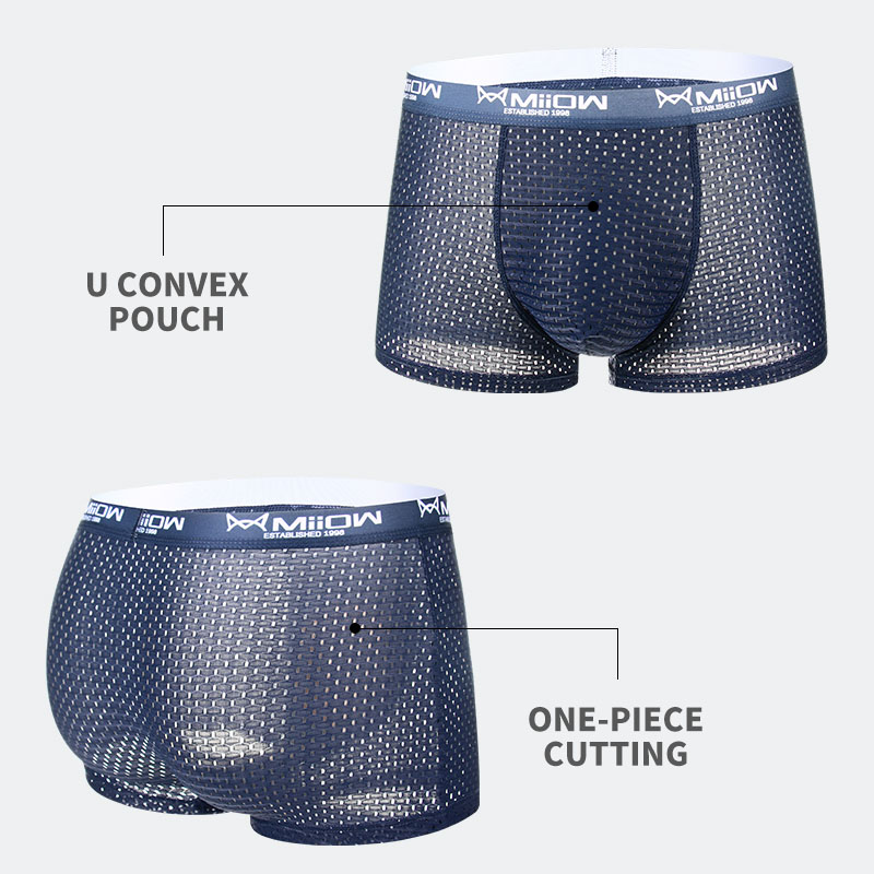 MiiOW 4Pcs Ice Silk Men Underw - Boxer Shorts Modal ulasan dan harga